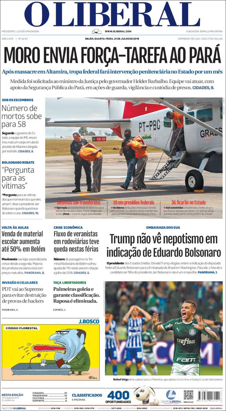 Portada de O Liberal (Br&eacute;sil)