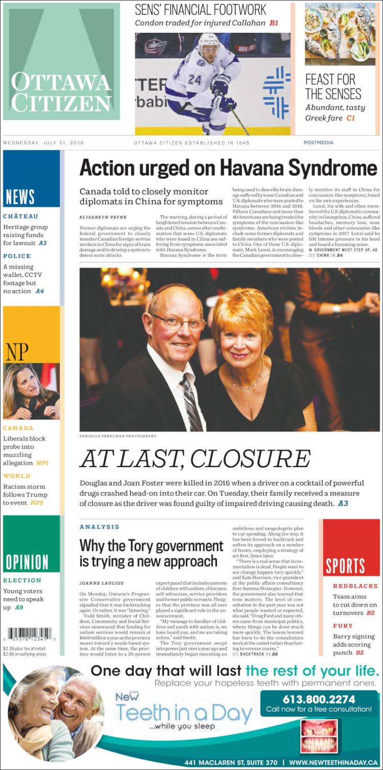 Portada de Ottawa Citizen (Canadá)