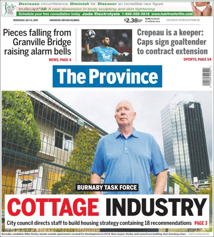 Portada de The Province (Canadá)