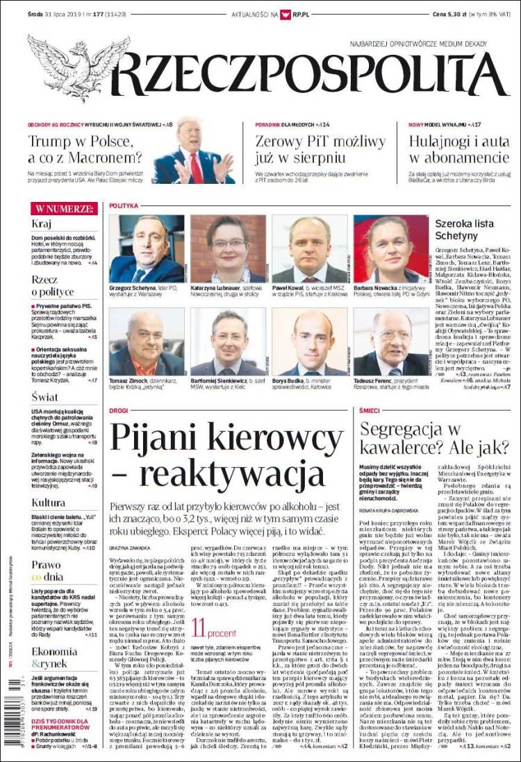 Portada de Rzeczpospolita (Pologne)