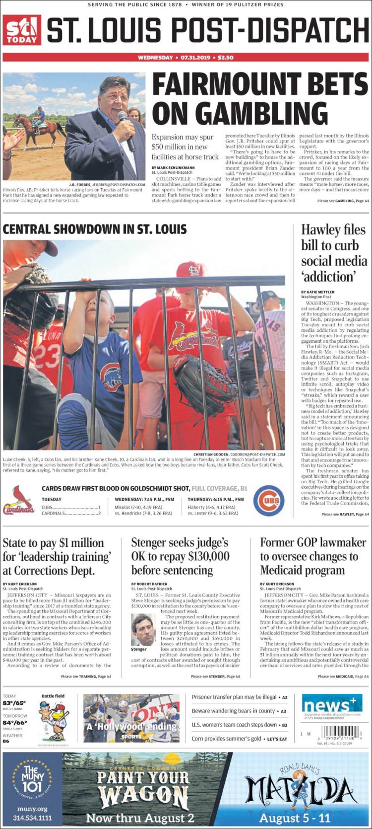 Portada de St. Louis Post-Dispatch (USA)