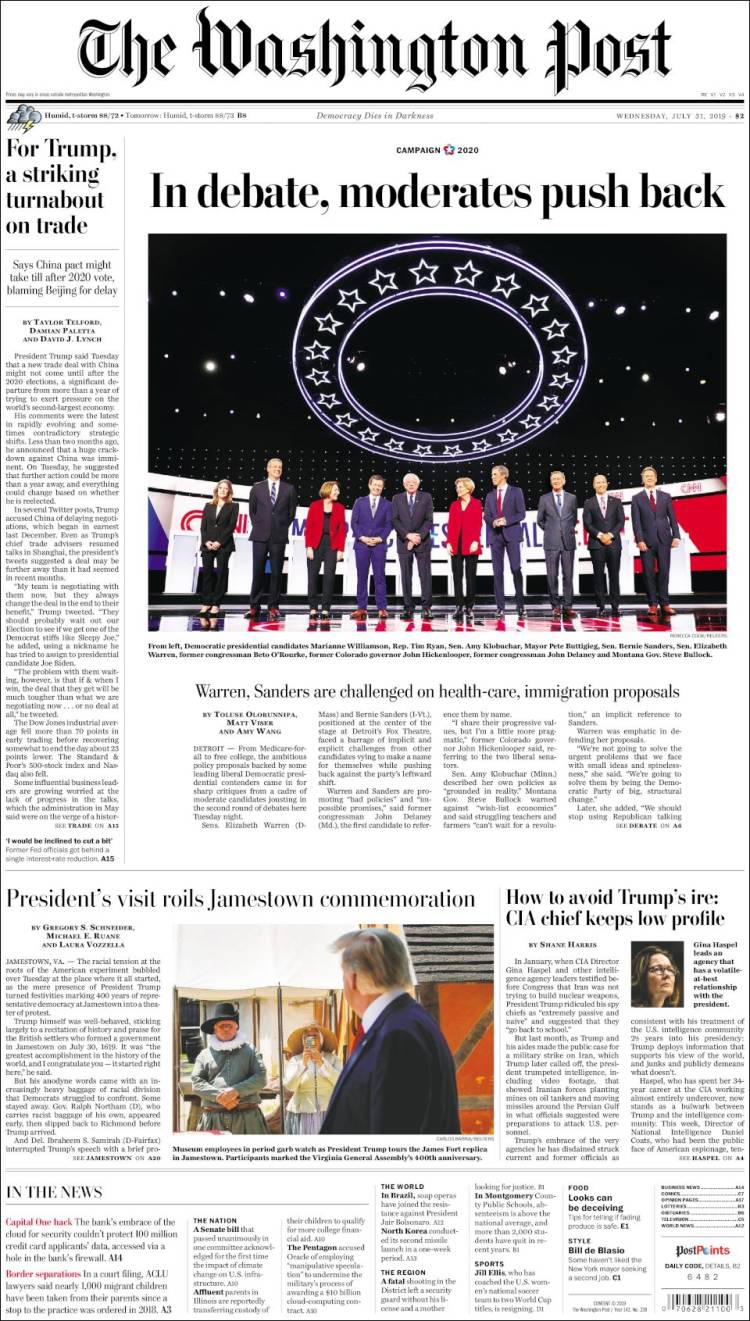 Portada de The Washington Post (&Eacute;tats-Unis)