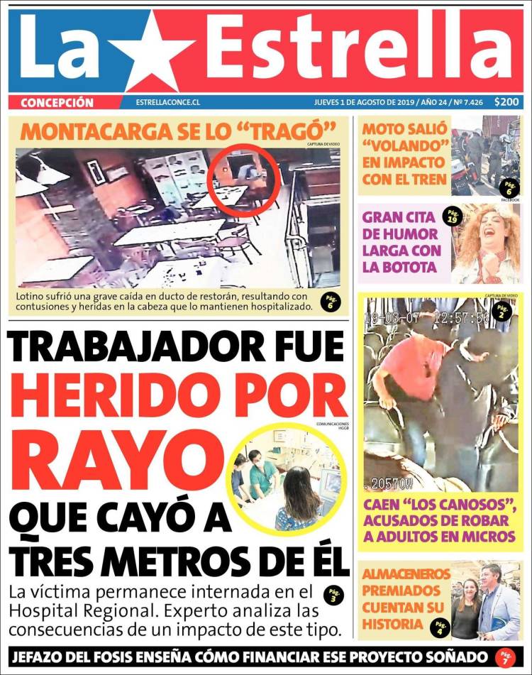 Portada de La Estrella de Concepción (Chile)