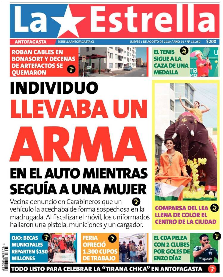 Portada de La Estrella del Norte (Chile)