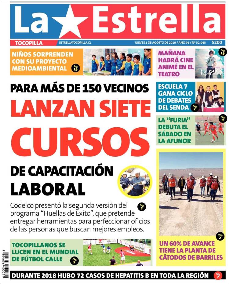 Portada de La Estrella de Tocopilla (Chile)