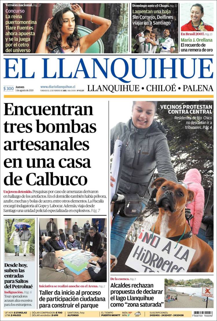 Portada de El Llanquihue (Chile)