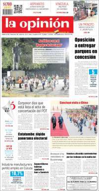 Portada de Diario La Opinion (Colombie)