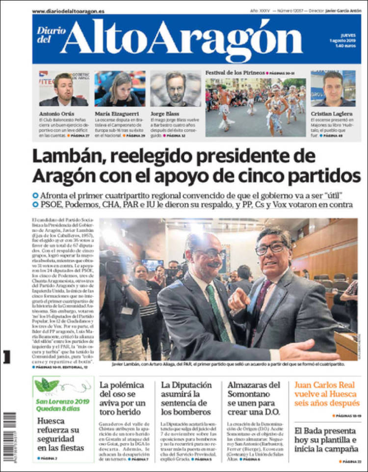 Portada de Diario del AltoAragón (Espa&ntilde;a)