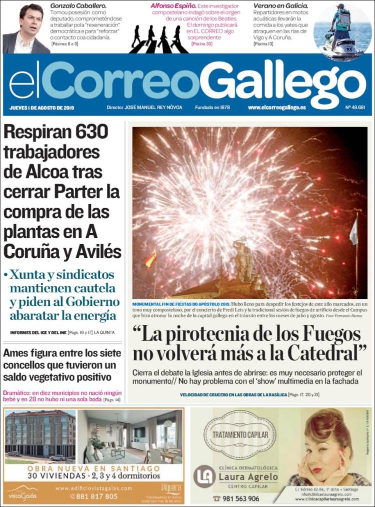 Portada de El Correo Gallego (España)