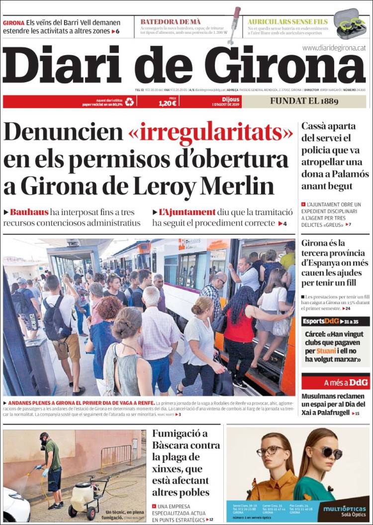 Portada de Diari de Girona (Espa&ntilde;a)