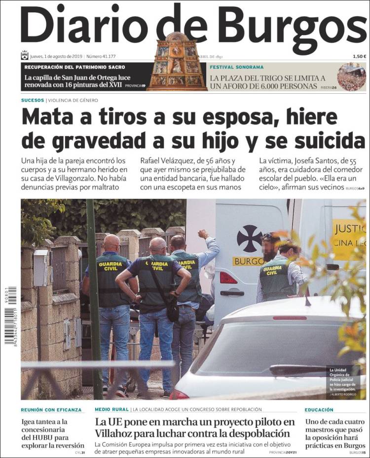 Portada de Diario de Burgos (Espa&ntilde;a)