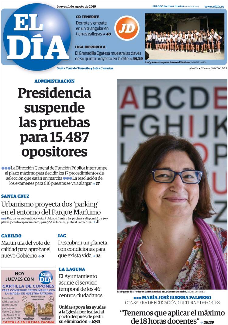 Portada de El Día (Espa&ntilde;a)