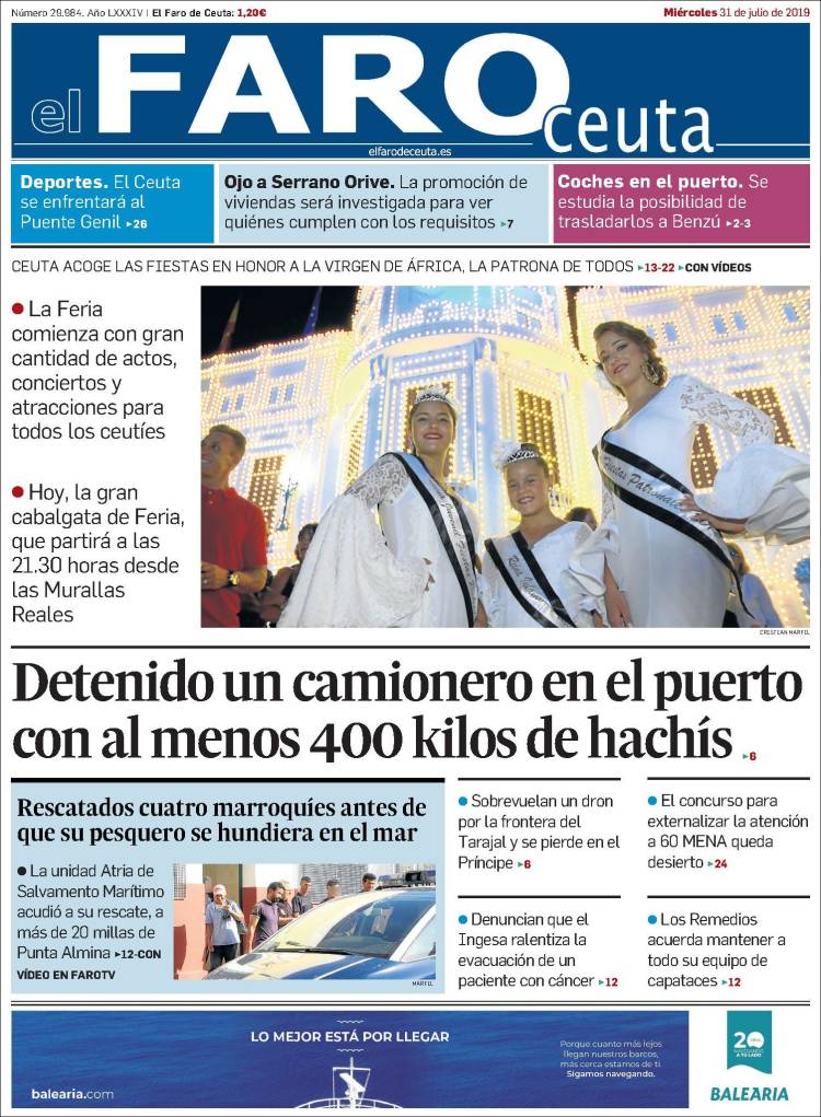 Portada de El Faro de Ceuta (Espa&ntilde;a)