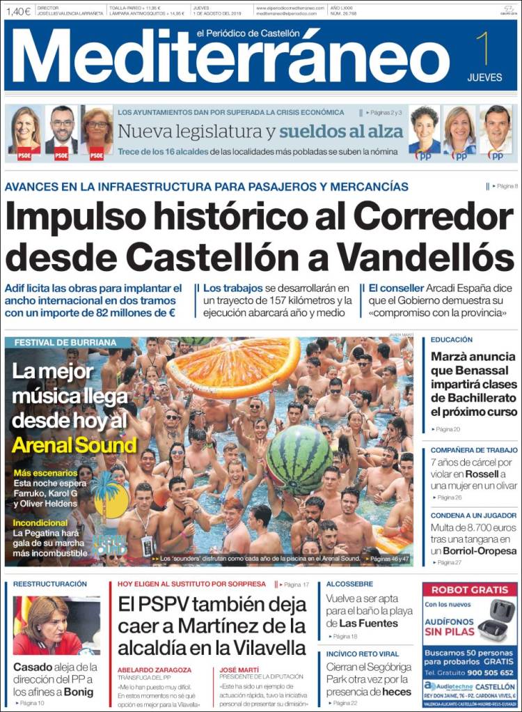 Portada de El Periódico Mediterraneo (Espa&ntilde;a)