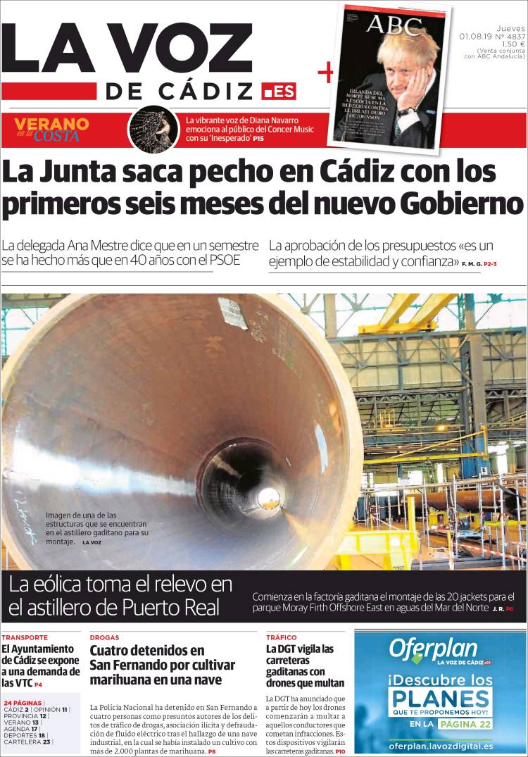 Portada de La Voz de Cádiz (Espa&ntilde;a)
