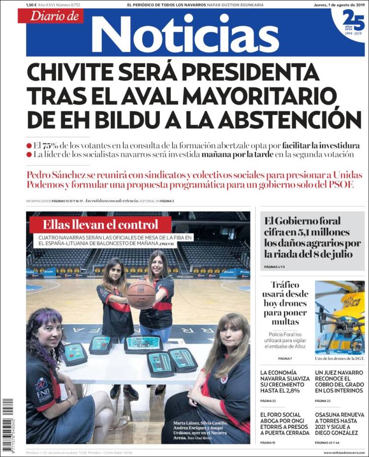 Portada de Noticias de Navarra (Espa&ntilde;a)