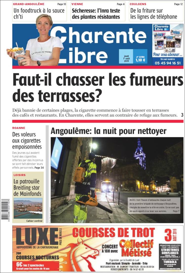 Portada de Charente Libre (Francia)