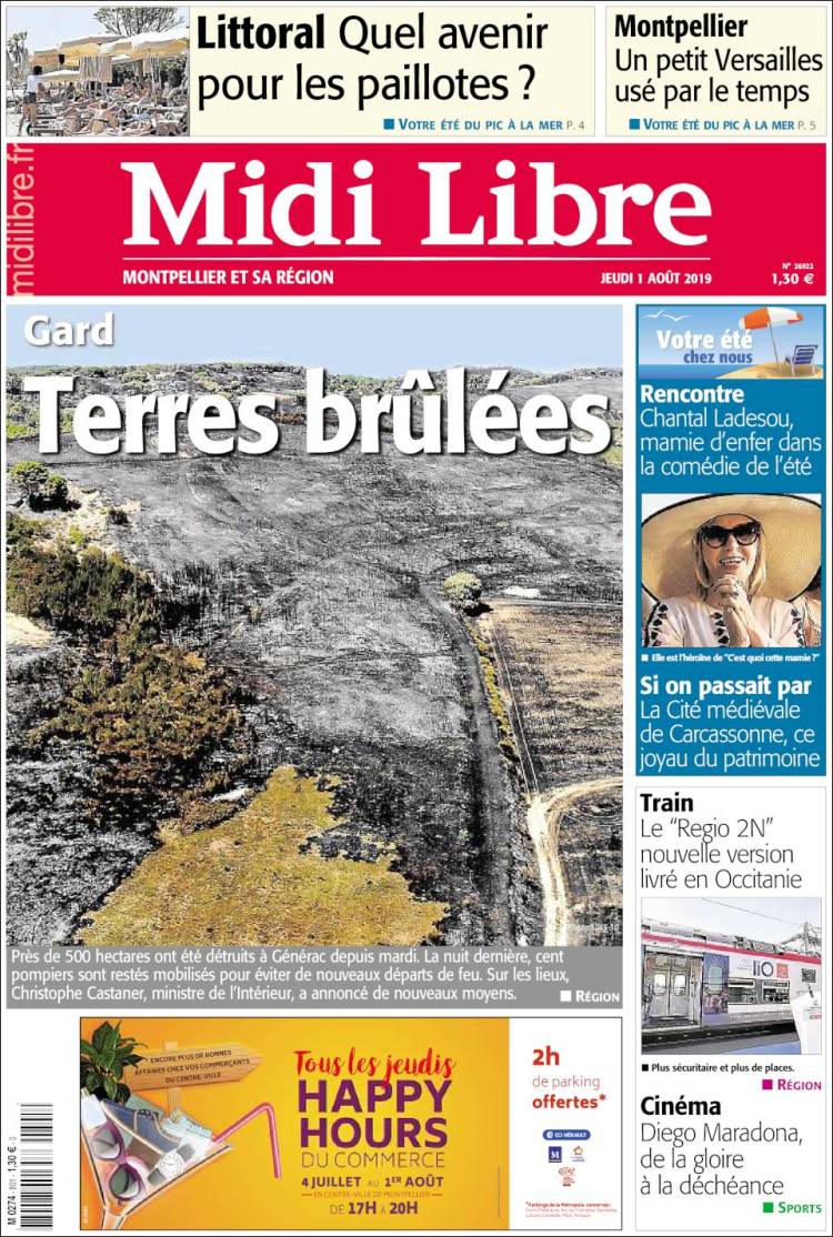 Portada de Midi Libre (Francia)