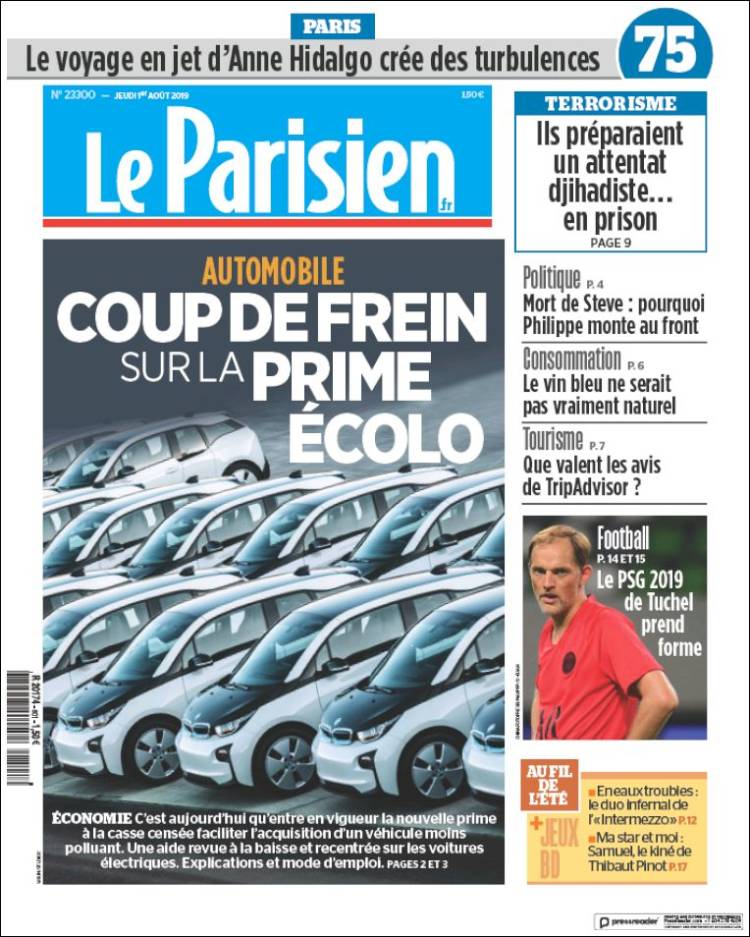 Portada de Le Parisien (Francia)
