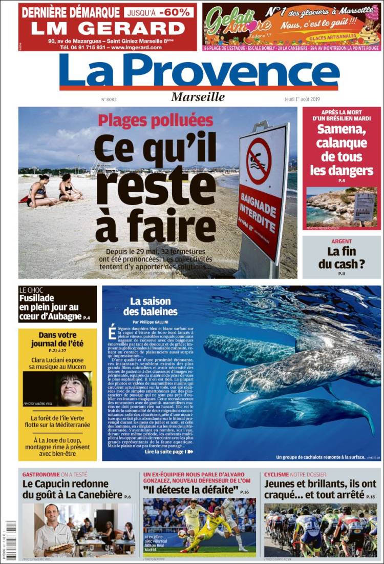 Portada de La Provence (Francia)