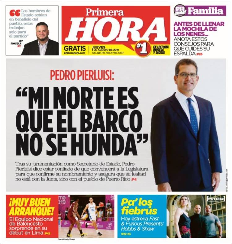 Portada de Primera Hora (Puerto Rico)