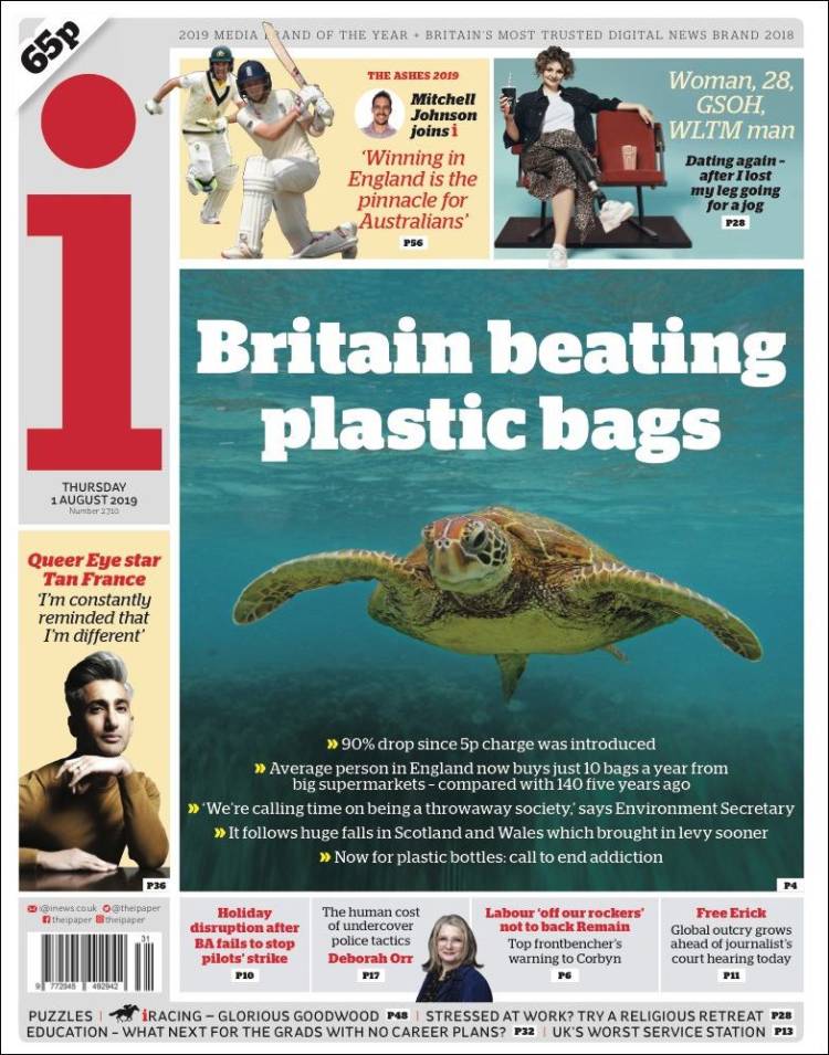 Portada de The i (Reino Unido)