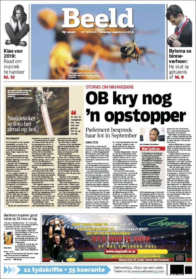 Portada de Beeld (Sud&aacute;frica)