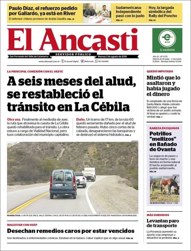 Portada de El Ancasti (Argentina)