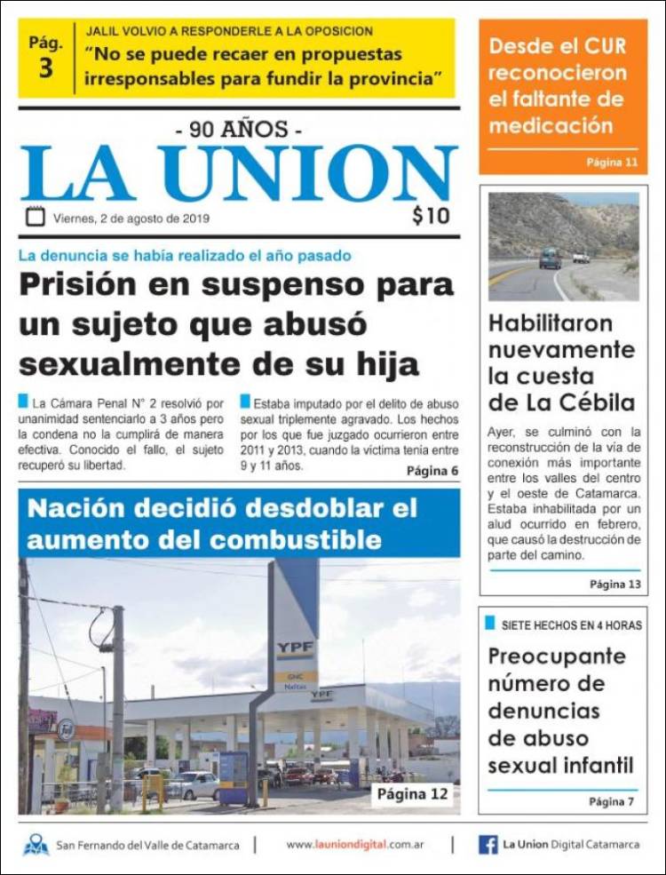 Portada de La Unión (Argentina)