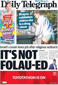Portada de The Daily Telegraph (Australia)
