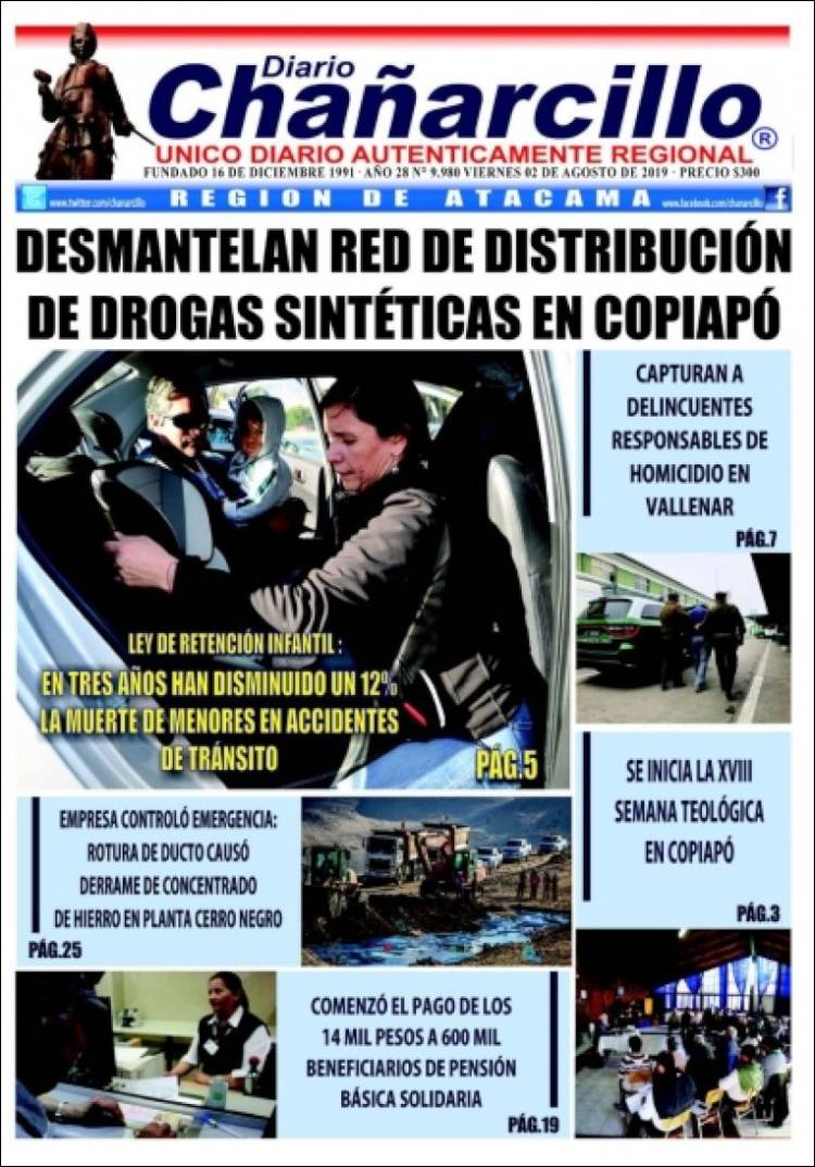 Portada de Diario Chañarcillo (Chile)