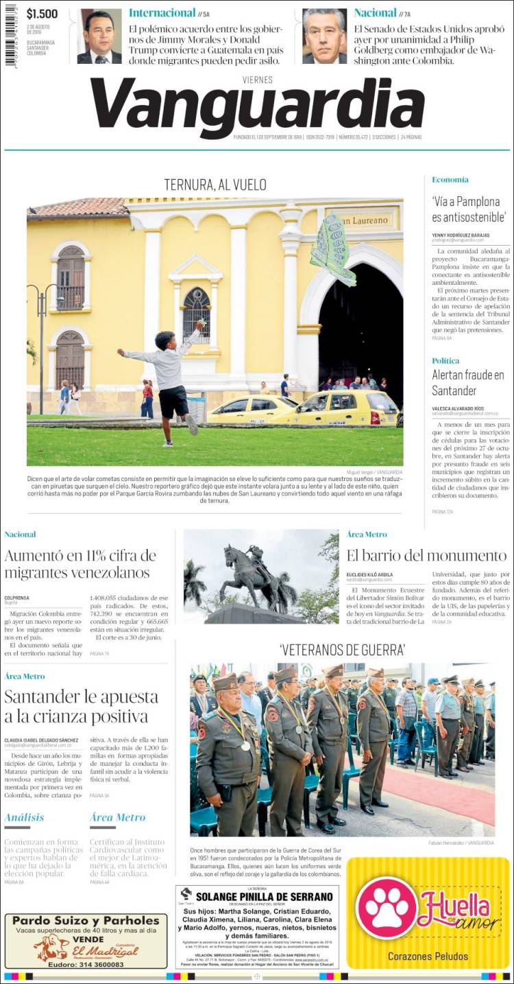 Portada de Vanguardia Liberal (Colombia)