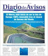 Portada de Diarios de Avisos (España)