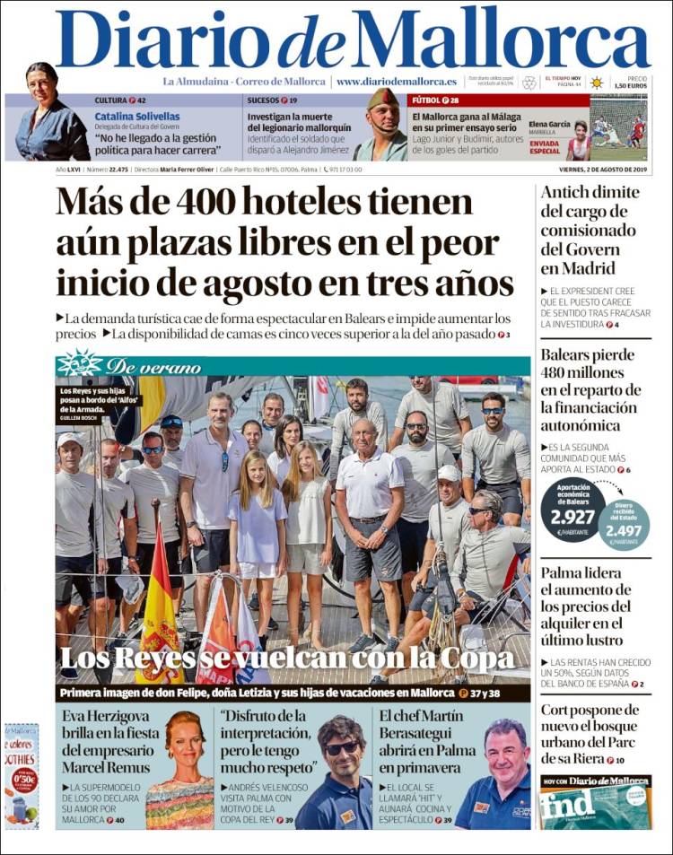 Portada de Diario de Mallorca (España)