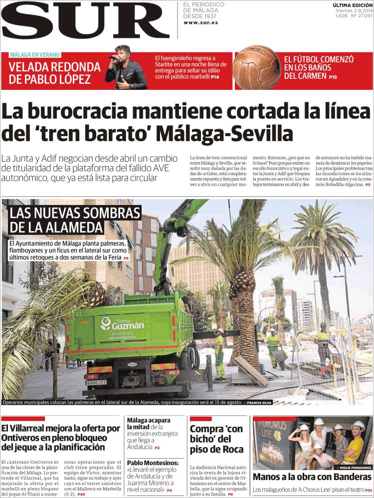 Portada de Diario el Sur (España)