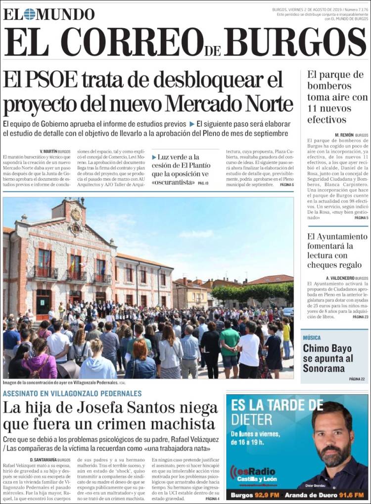 Portada de El Correo de Burgos (España)