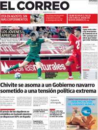 Portada de El Correo - Guipuzcoa (España)