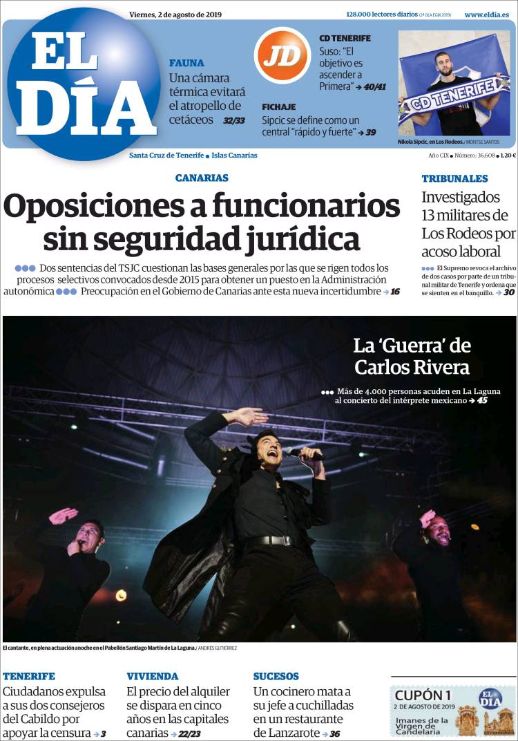 Portada de El Día (España)