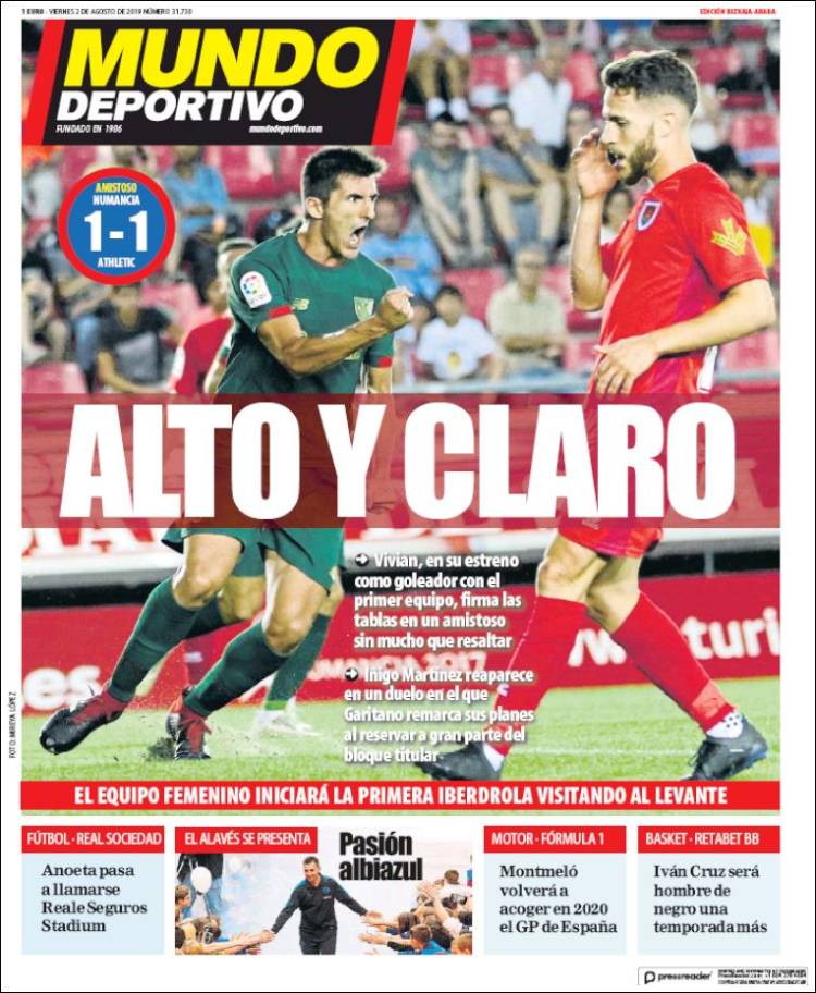 Portada de Mundo Deportivo Bizkaia (España)