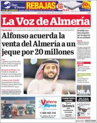 Portada de La Voz de Almería (España)