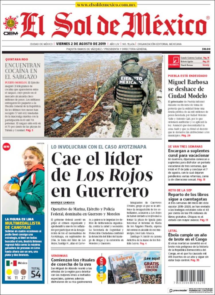 Portada de El Sol de México (México)