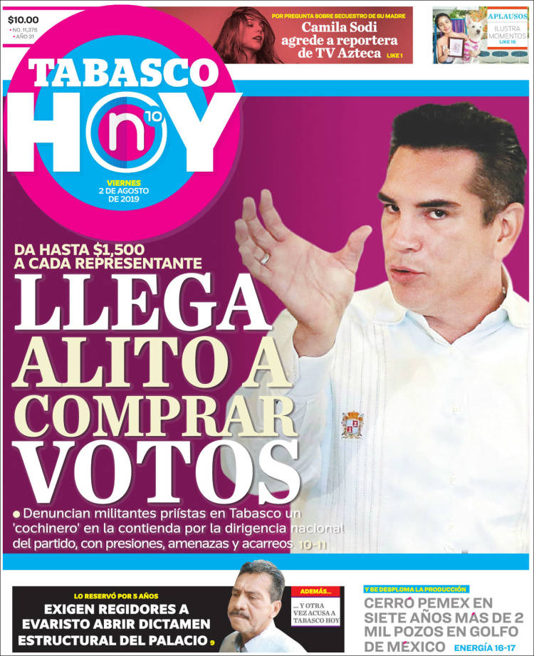 Portada de Tabasco Hoy (México)