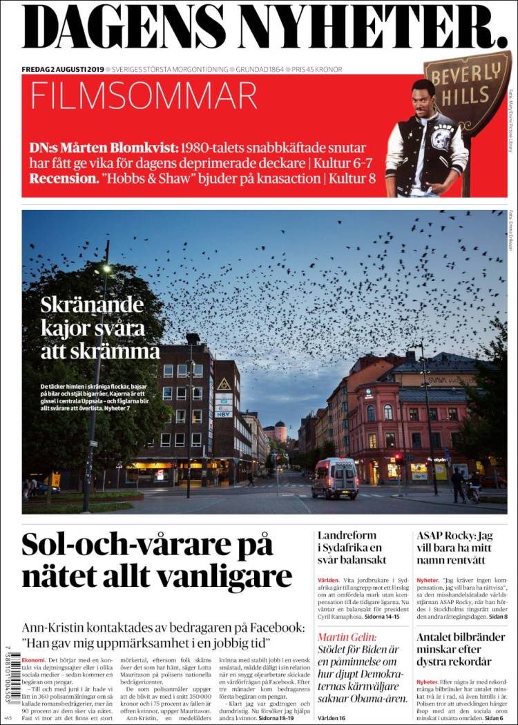 Portada de Dagens Nyheter (Suecia)