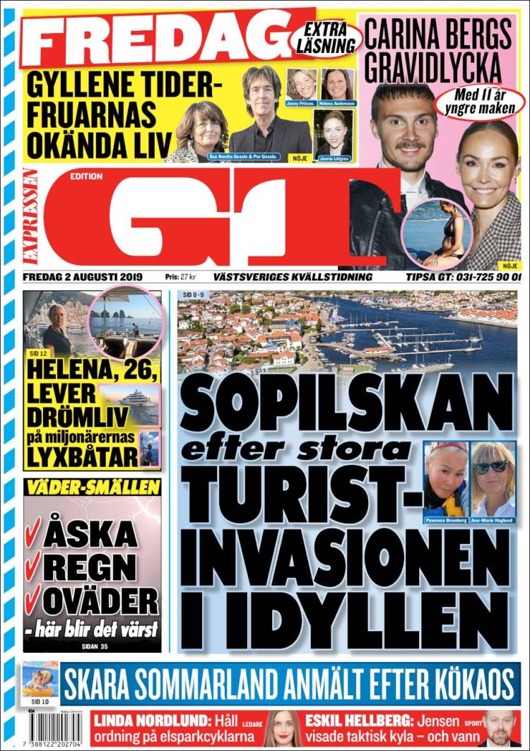 Portada de Göteborgstidningen (Suecia)