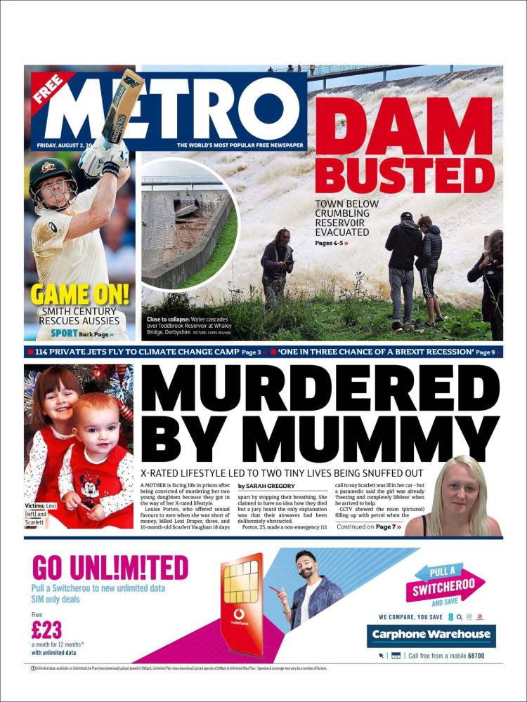 Portada de Metro (Reino Unido)