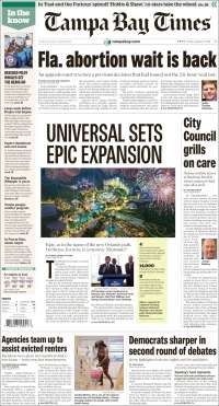 Portada de Tampa Bay Times (USA)