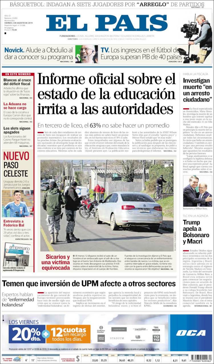 Portada de El País (Uruguay)