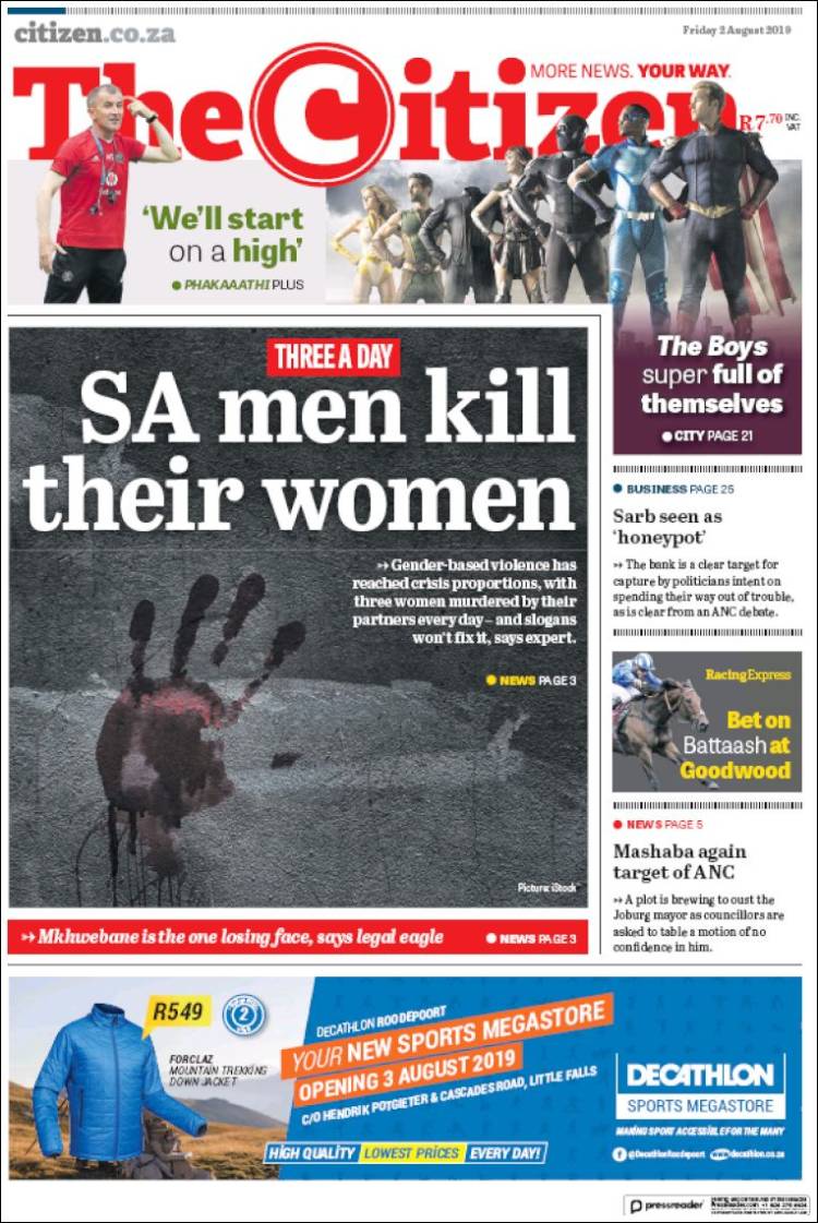 Portada de The Citizen (Sud&aacute;frica)