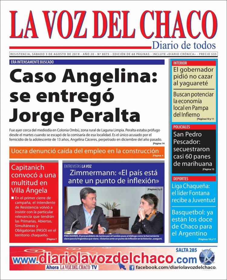 Portada de La Voz del Chaco (Argentina)