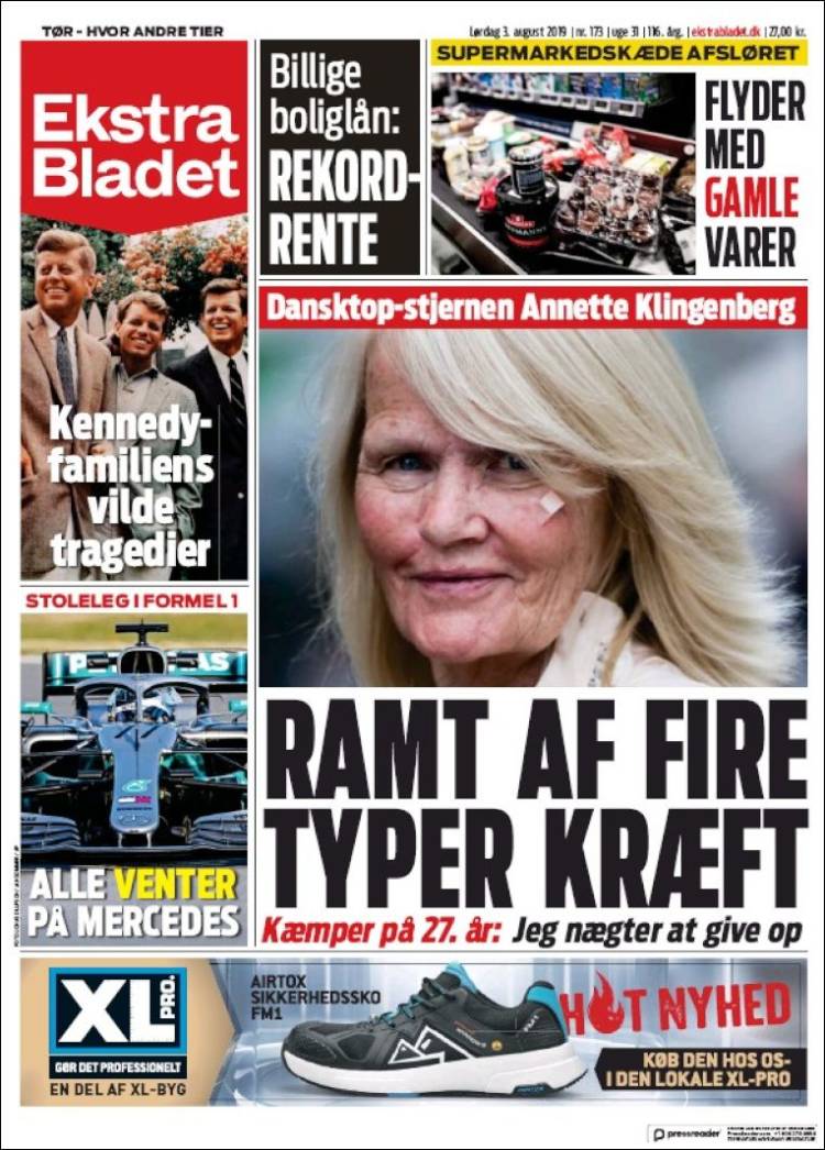 Portada de Ekstra Bladet (Dinamarca)